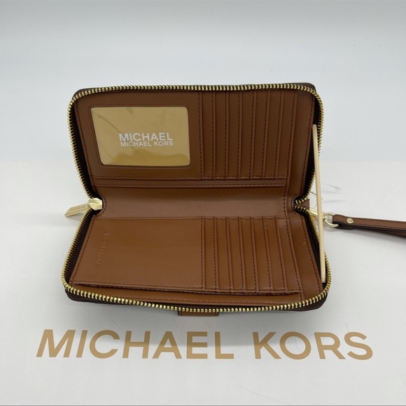Michael Kors Md ZA Phone Holder Wallet Brown - Picture 7 of 11